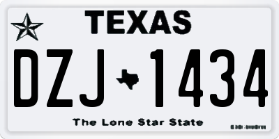 TX license plate DZJ1434