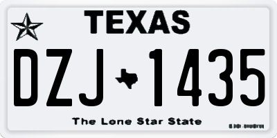 TX license plate DZJ1435