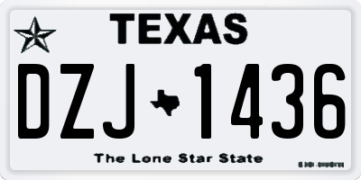 TX license plate DZJ1436