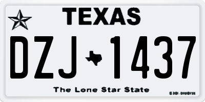 TX license plate DZJ1437