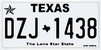 TX license plate DZJ1438