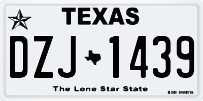 TX license plate DZJ1439