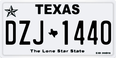 TX license plate DZJ1440