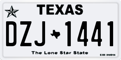 TX license plate DZJ1441