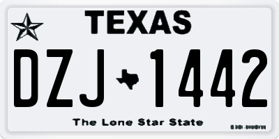 TX license plate DZJ1442