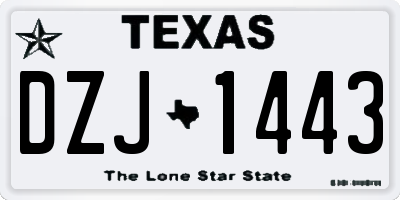 TX license plate DZJ1443