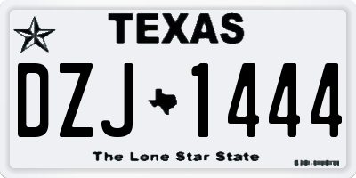 TX license plate DZJ1444