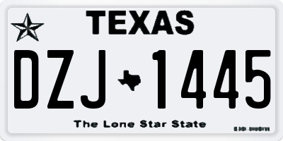 TX license plate DZJ1445