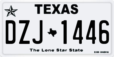 TX license plate DZJ1446