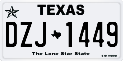 TX license plate DZJ1449
