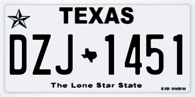 TX license plate DZJ1451