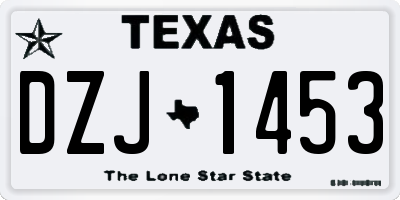TX license plate DZJ1453