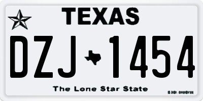 TX license plate DZJ1454
