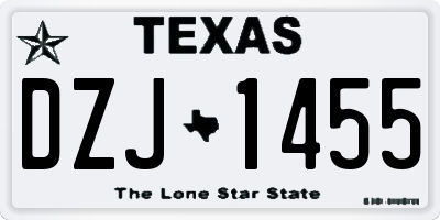 TX license plate DZJ1455