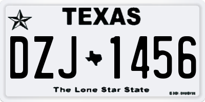 TX license plate DZJ1456