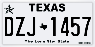 TX license plate DZJ1457