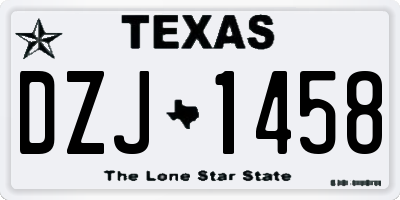 TX license plate DZJ1458