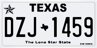 TX license plate DZJ1459