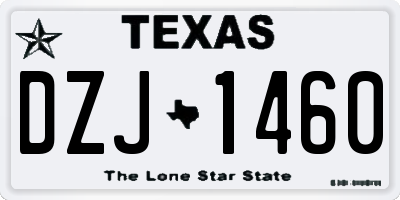 TX license plate DZJ1460