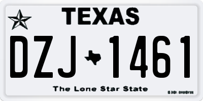 TX license plate DZJ1461