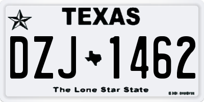 TX license plate DZJ1462