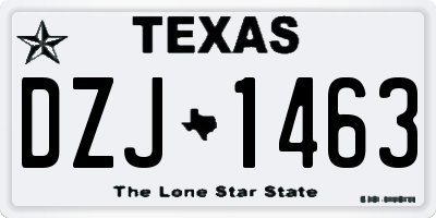 TX license plate DZJ1463