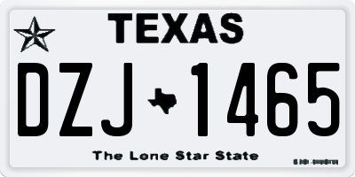 TX license plate DZJ1465
