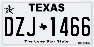 TX license plate DZJ1466
