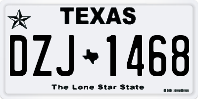 TX license plate DZJ1468