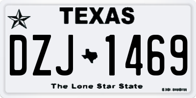 TX license plate DZJ1469