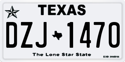 TX license plate DZJ1470