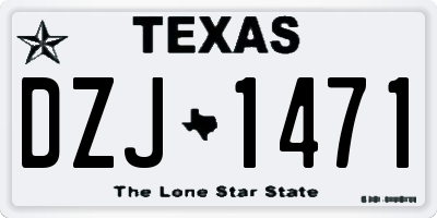 TX license plate DZJ1471