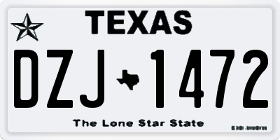 TX license plate DZJ1472