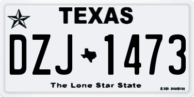 TX license plate DZJ1473
