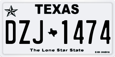 TX license plate DZJ1474