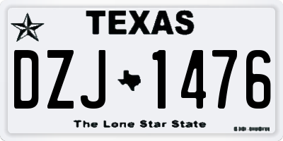 TX license plate DZJ1476