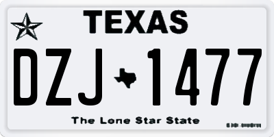 TX license plate DZJ1477