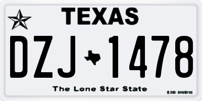 TX license plate DZJ1478