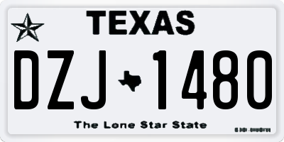 TX license plate DZJ1480