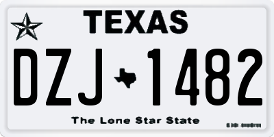 TX license plate DZJ1482