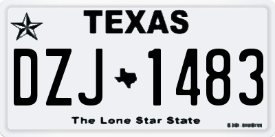 TX license plate DZJ1483