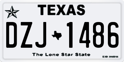TX license plate DZJ1486