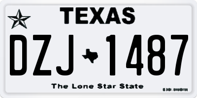 TX license plate DZJ1487