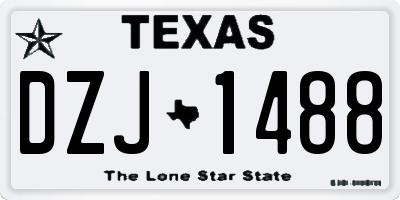 TX license plate DZJ1488