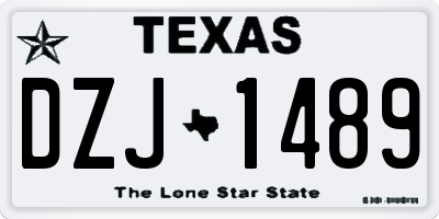 TX license plate DZJ1489