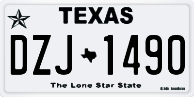TX license plate DZJ1490