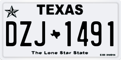 TX license plate DZJ1491