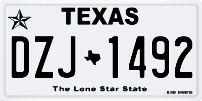 TX license plate DZJ1492