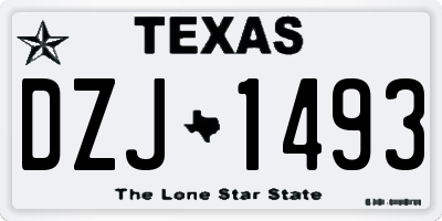 TX license plate DZJ1493