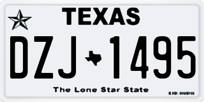 TX license plate DZJ1495